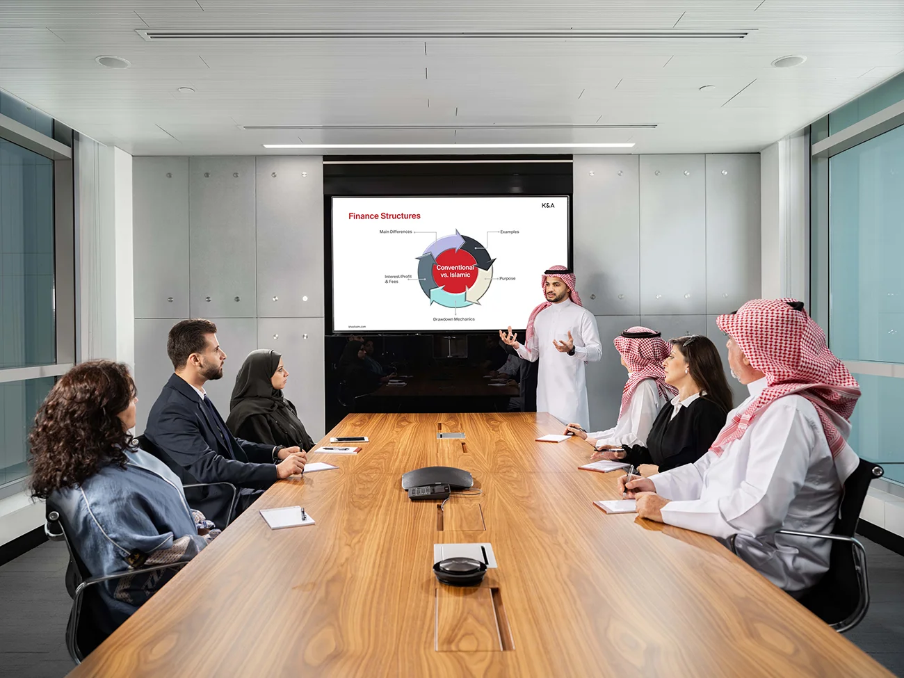 محامي ضريبة سعودي يراجع إقرار ضريبي داخل مكتب قانوني